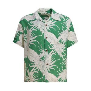 SUN SURF Men's Short Sleeve Hawaiian Shirt with Tropical Print Men GREEN Shirts